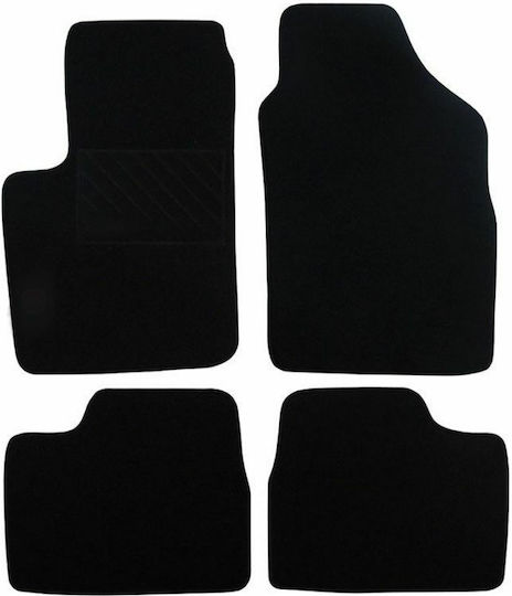 Autopataki Set of Front and Rear Mats 4pcs for Fiat 500 2008-2017 Black