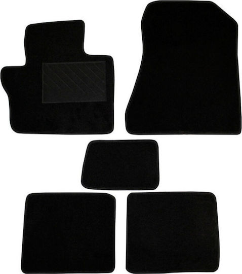 Autopataki Satz Vorder- und Hintermatten 5Stück aus Teppichboden für Toyota IQ 2008-2015 Schwarz