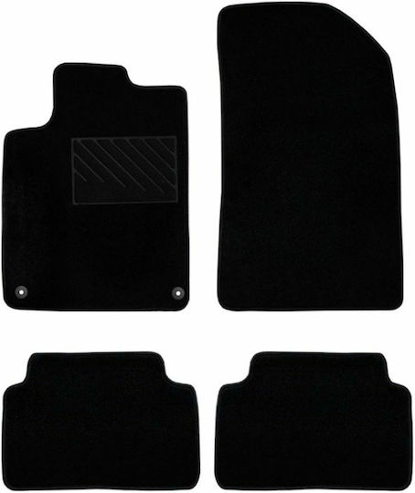 Autopataki Set of Front and Rear Mats 4pcs for Peugeot 407 2003-2010 Black