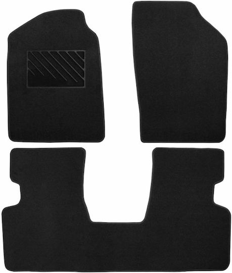 Autopataki Set of Front and Rear Mats 3pcs for Daihatsu Cuore 2006+ Black