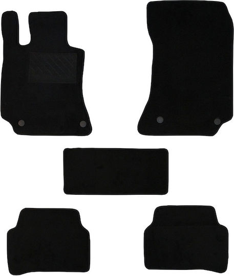 Autopataki Set of Front and Rear Mats 5pcs for Mercedes-Benz E Class W212 Black