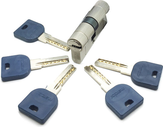 Metalor Lock Cylinder Security 65mm (30-35) with 5 Keys Silver