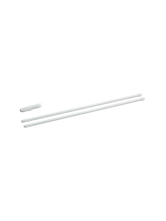 Amig Extendable Metallic Curtain Pole Single Ø10mm 40-70cm White