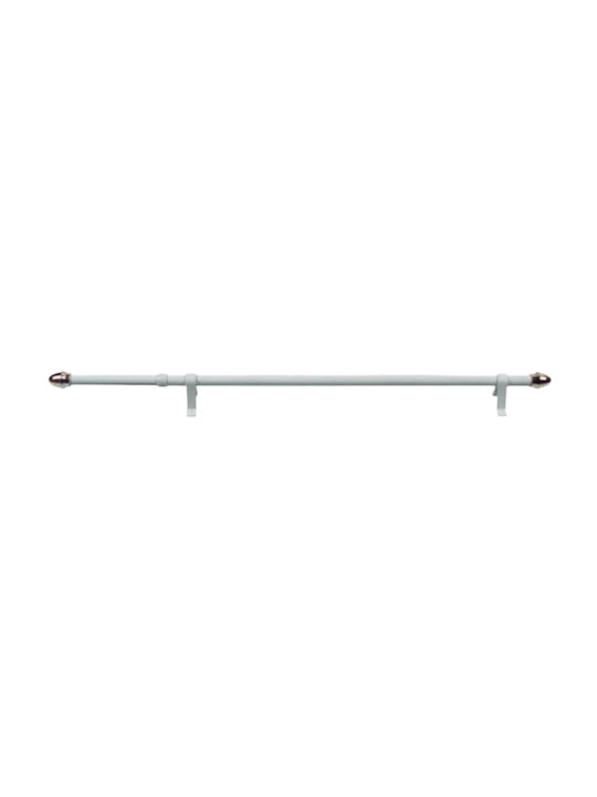 Amig Ausziehbar Metallisch Vorhangstange Einfach Φ12mm 50-85cm Weiß