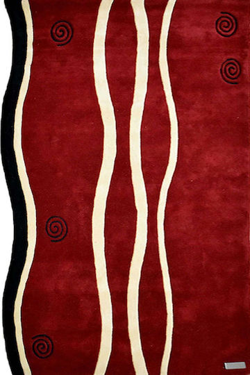 Aslanis Home Handgefertigt Teppich Rechteckig Synthetisch,Polyester/Cotton/Leather Rot