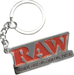 Raw Metallic Silver Keychain