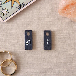 Miss Wood Wooden Label Keychain Black