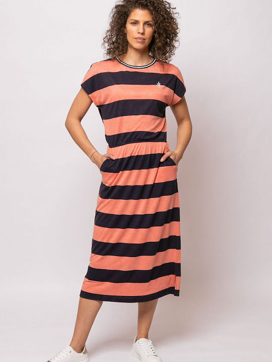 Heavy Tools Summer Midi Dress Striped