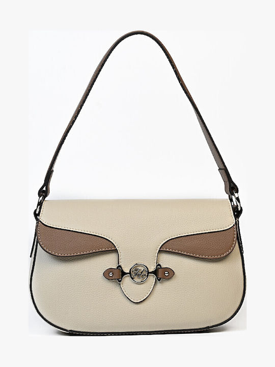 Leder Damentasche Schultertasche Beige
