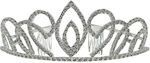 Bridal Hair Tiara Crown with Strass 78567-5 Silver Silver Silver