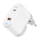Budi Ladegerät ohne Kabel mit USB-A Anschluss und USB-C Anschluss 18W Weißs (328E)