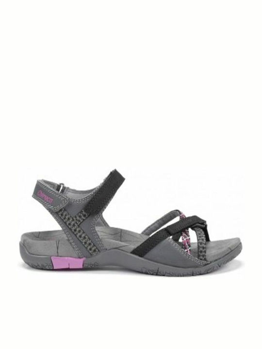 Chiruca Women's Flat Sandals with Strap in Gray Color