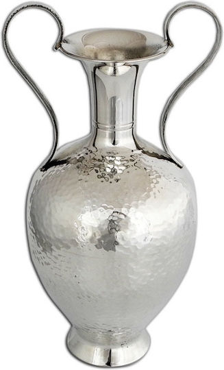 SilverBrand.gr Decorative Vase Silver 10x10x23cm