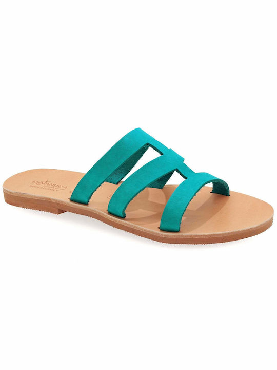 Sandale Casual Damă Din Piele Turcoaz