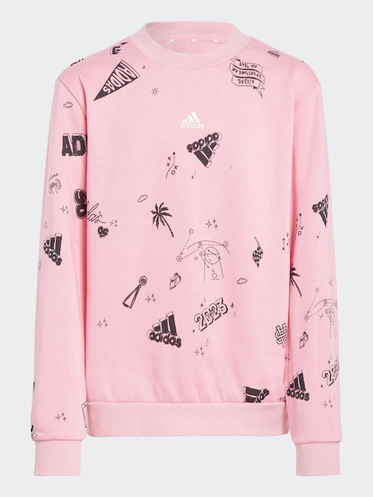 Kinder-Sweatshirt Rosa Love All Over Print