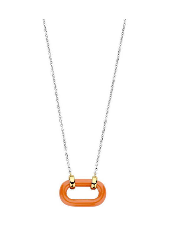 Ti Sento Ti Sento Halskette aus Vergoldetem Silber Orange
