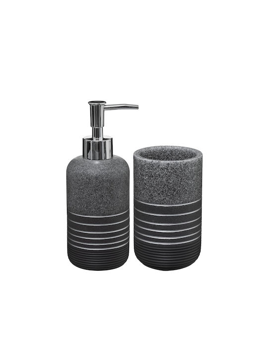 PanOikos Set Accesorii Pentru Baie Ceramică Gri 2 Buc