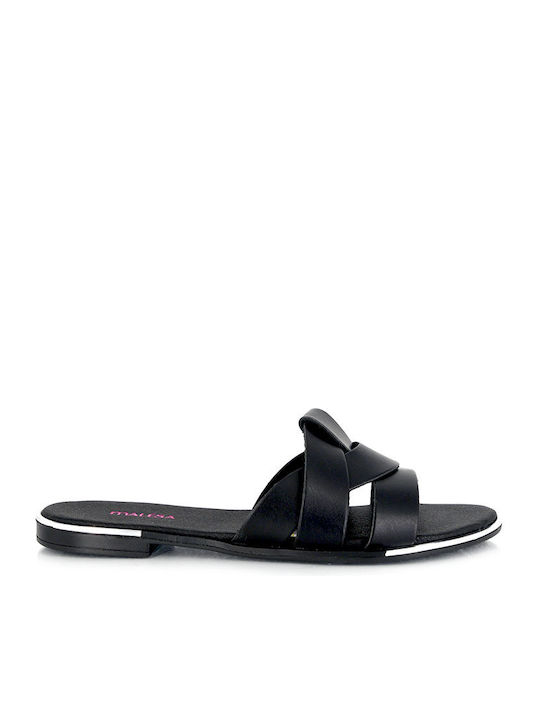 Malesa Damen Flache Sandalen Flatforms in Schwarz Farbe