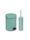 Pam & Co Plastic Toilet Brush and Basket Set Soft Close 3lt Turquoise