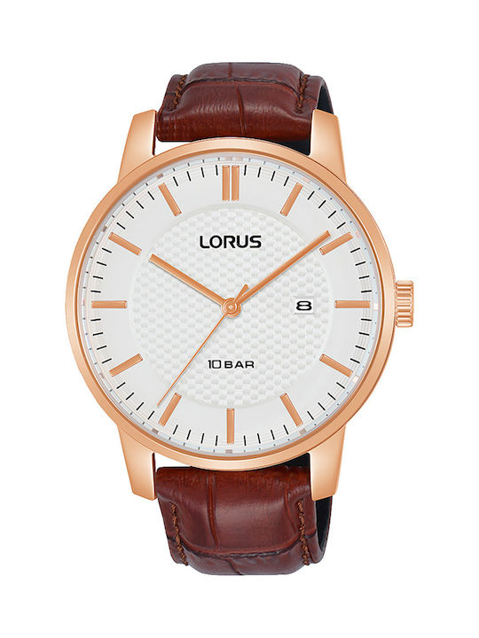 Lorus Watch Battery with Brown Leather Strap