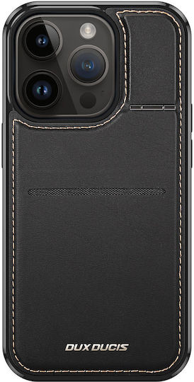 Dux Ducis RFID Blocking Umschlag Rückseite Synthetisches Leder / Silikon mit Kartenhalter Schwarz (iPhone 14 Pro)
