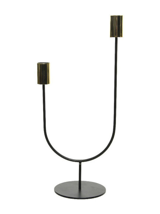 Candle Holder Metal in Black Color 10x14.5x33cm 1pcs