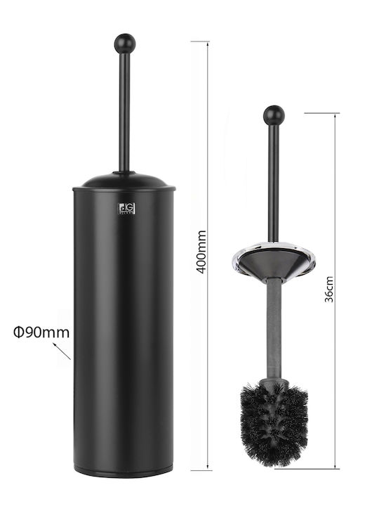 Bronze Art Metallic Toilet Brush Black