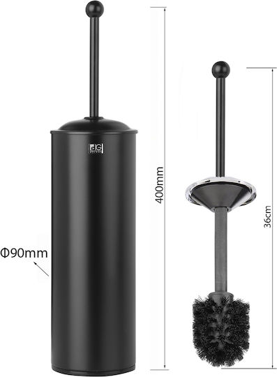 Bronze Art Metallic Toilet Brush Black