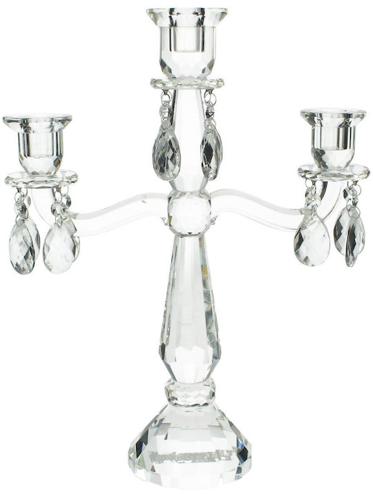 Kersten Candle Holder Crystal 3 Seats in Transparent Color 33x12x42cm 1pcs