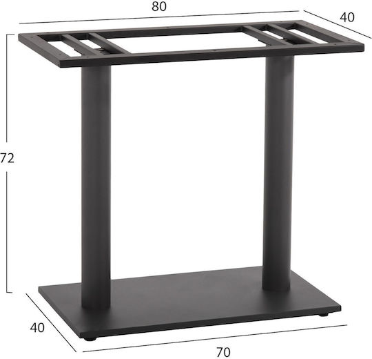 HomeMarkt Stand De Masă Metalic Tabelul Cu Reglaj Gri Mat 70x40x72cm