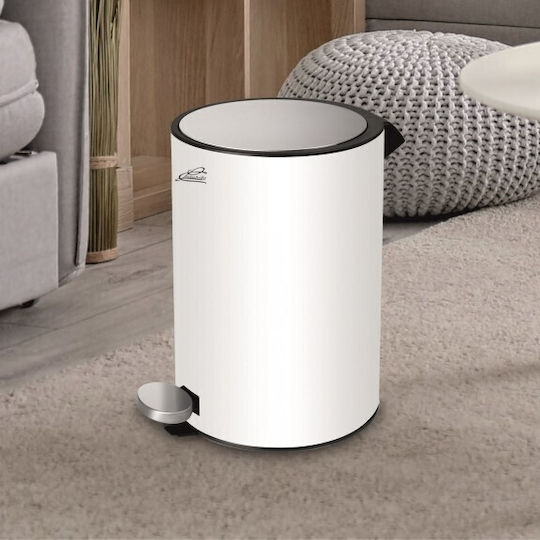 Inter Ceramic Κεραμικό Καλαθάκι Μπάνιου 5lt Λευκό