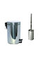 Inter Ceramic Ica Inox Σετ Πιγκάλ και Καλαθάκι Μπάνιου 3lt Ασημί