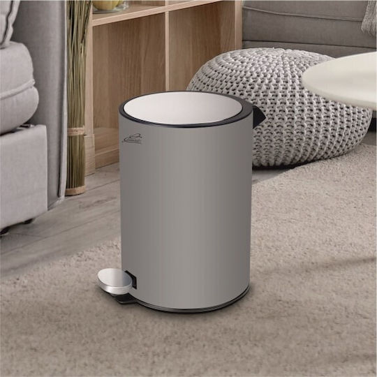 Inter Ceramic Κεραμικό Καλαθάκι Μπάνιου 5lt Γκρι