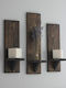 Garkost Creations Gardikiotis Kerzenhalter-Set Holz in Braun Farbe 10x12x40cm 3Stück