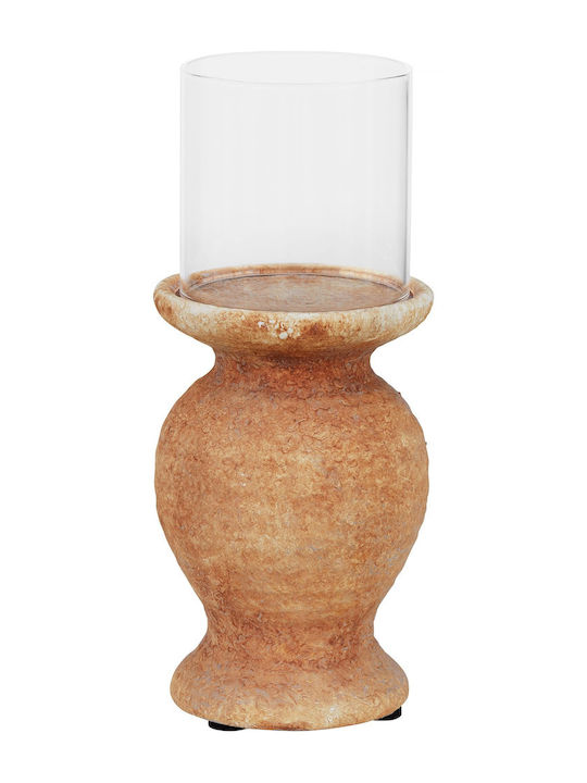 EIGHTMOOD Candle Holder Ceramic in Brown Color 9.5x9.5x9.5cm 1pcs