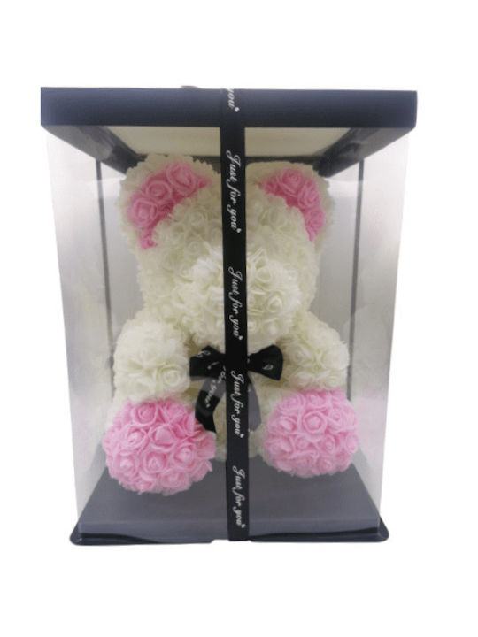 Bear of Artificial Roses Pink 33cm in Box Romvous
