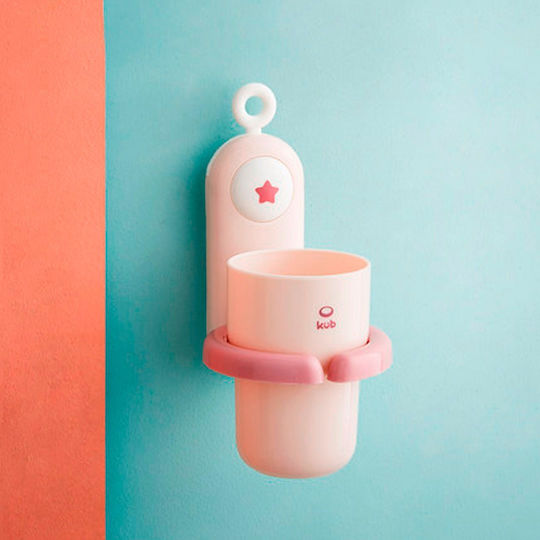 Wall Mounted Cup Holder with Suction Cup Pink