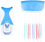 Zahnbürstenhalterung mit automatischem Zahnpasta-Spender Tapete Kunststoff Blau