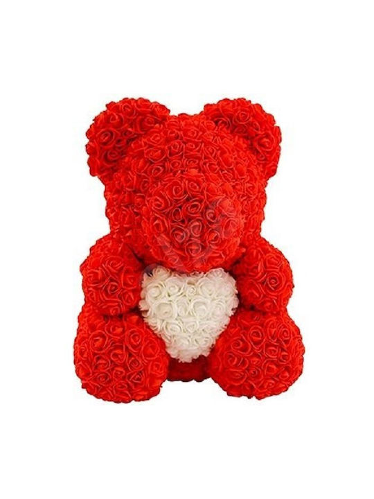 Teddy Bear from Artificial Roses Red 30cm in Box 1pcs