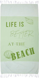 Viopros Sandy Kids' Beach Towel Green 175x97cm