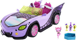 Mattel Monster High Vehicle for Dolls Car Ghoul Mobile With Pet & Cooler Accessories for 4+ year old