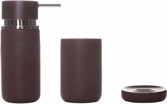 Sorema Ceramic Cup Holder Countertop Brown