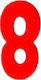 Sign with Number in Orange Color 7cm 6308010000099