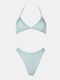 Set Bikini Triangle with Removable Padding High Waist Turquoise