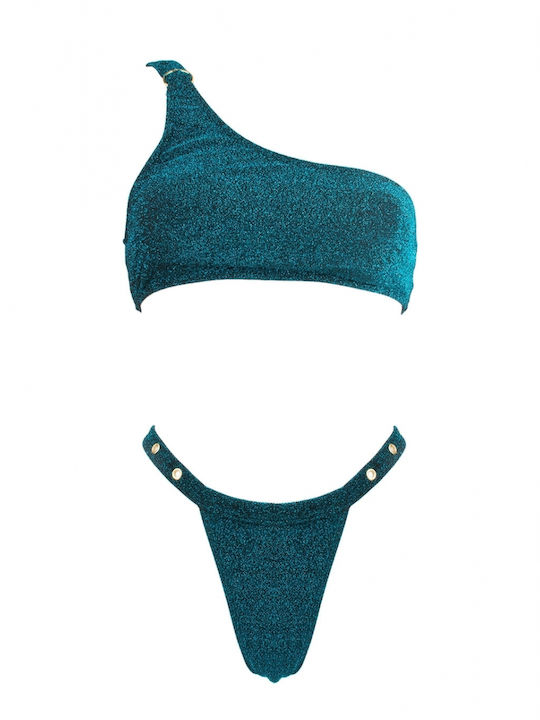 Decoro Set Bikini One Shoulder Brazil Blue