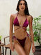 Set Bikini Dreieck mit Abnehmbarer Verstärkung & Brazil Lila