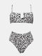 Set Bikini with Removable Padding High Waist Animal Print