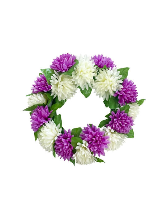 Lukia Wreath from Artificial Plants Chrysanthemum Purple 28cm 1pcs