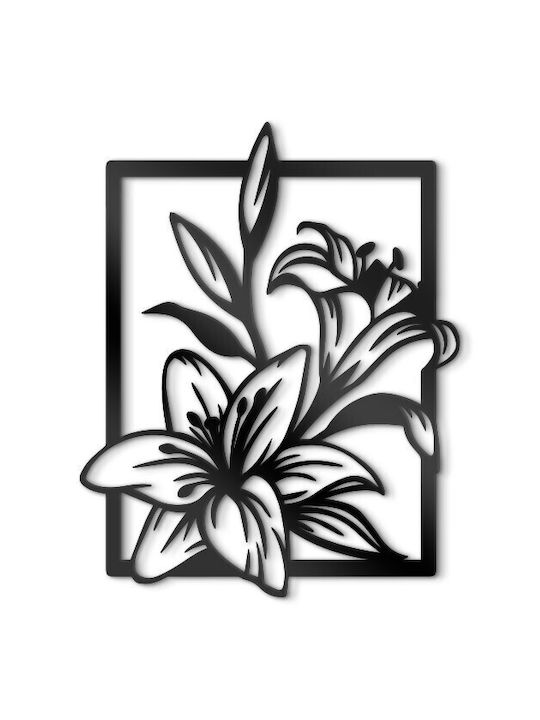 Walls 3D Διακοσμητική Σιλουέτα Flower από Ξύλο 40x40cm
