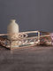 Melina's Collection Διακοσμητικός Δίσκος Metallisch Rechteckig mit Spiegel 35x20x5cm 1Stück